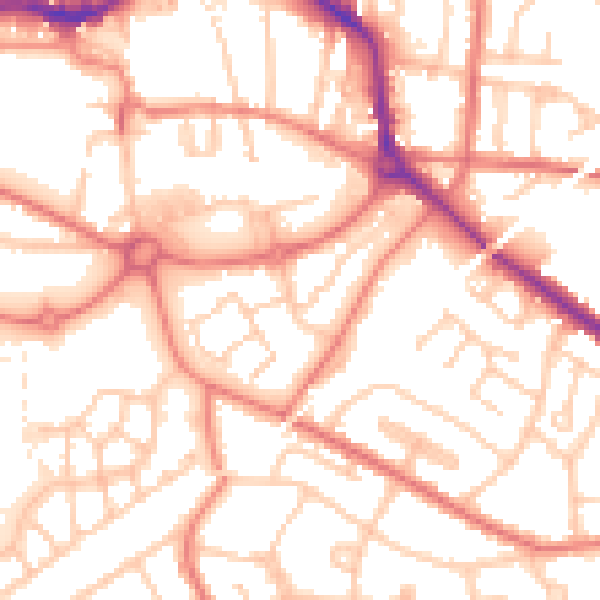 Daytime road noise heatmap for L34 5AE