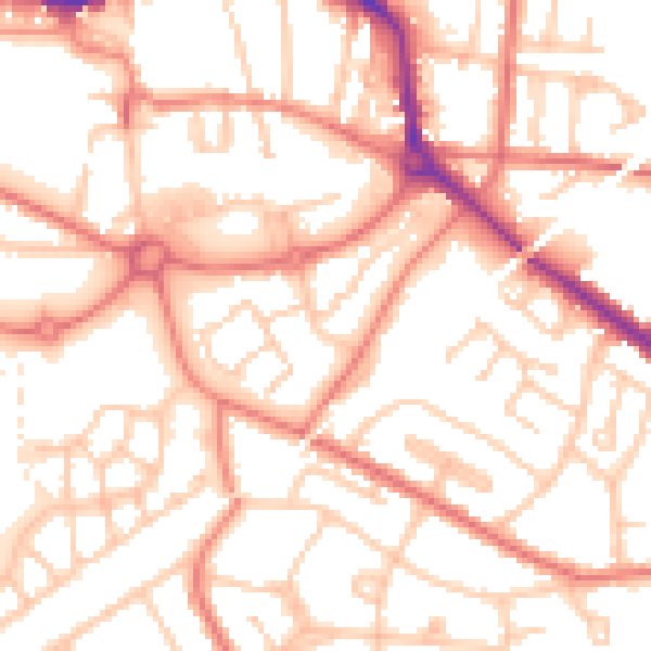 Daytime road noise heatmap for L34 5AF