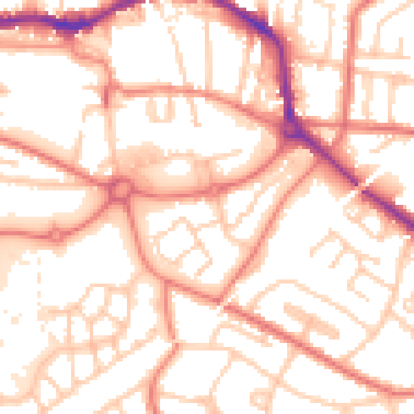 Daytime road noise heatmap for L34 5NB