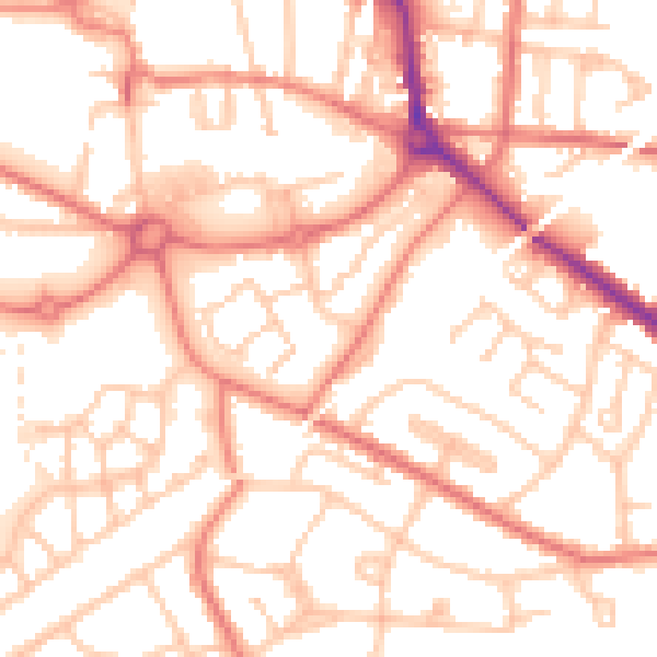 Daytime road noise heatmap for L34 5NG