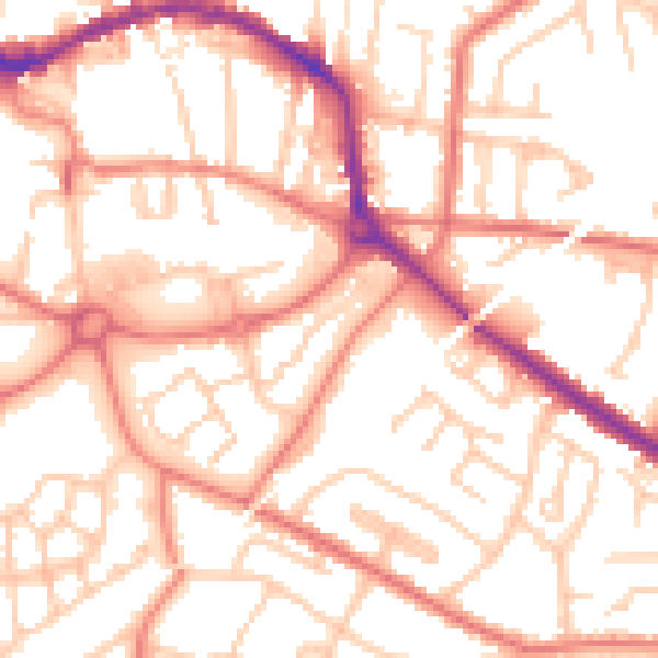Daytime road noise heatmap for L34 5NR