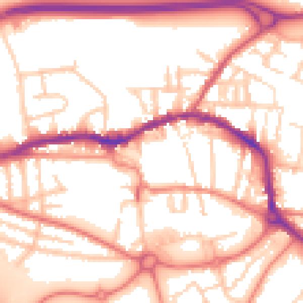 Daytime road noise heatmap for L34 5QA