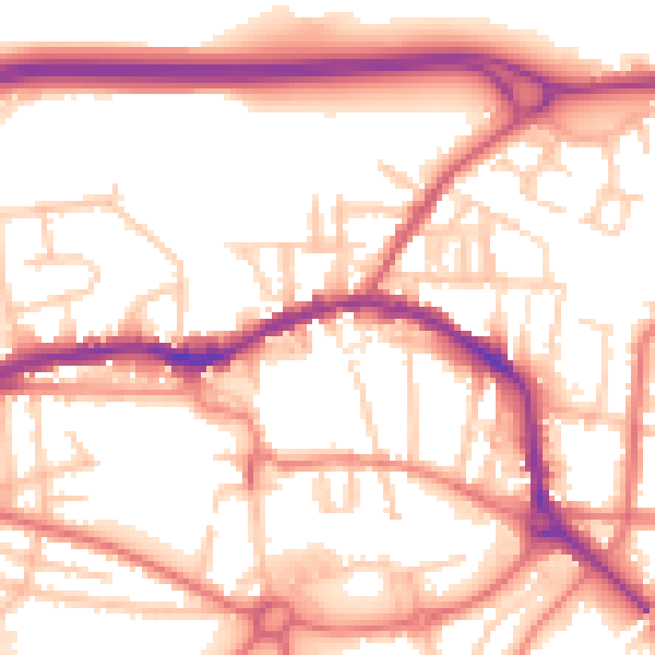 Daytime road noise heatmap for L34 5QN