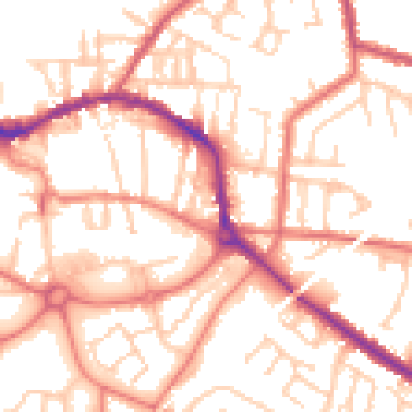 Daytime road noise heatmap for L34 5RD