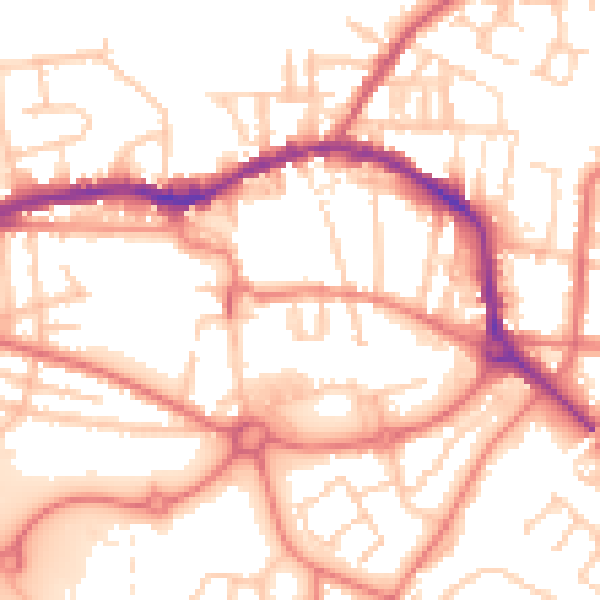 Daytime road noise heatmap for L34 5SQ