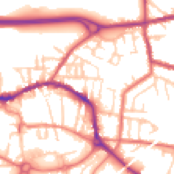 Daytime road noise heatmap for L34 6JA