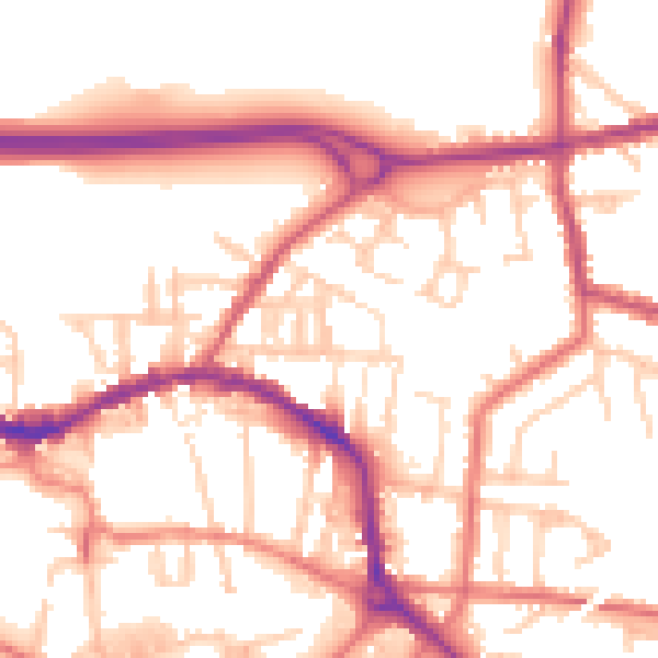 Daytime road noise heatmap for L34 6JB