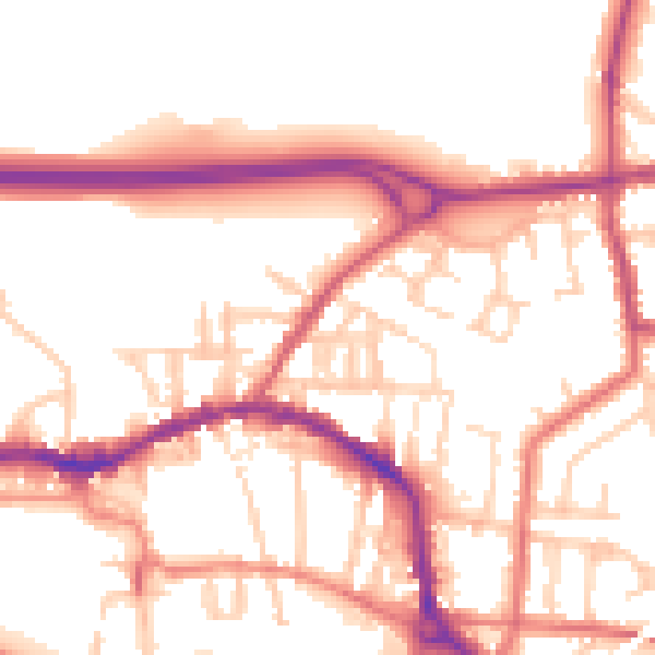 Daytime road noise heatmap for L34 6JL