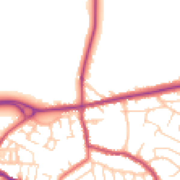 Daytime road noise heatmap for L34 6JS