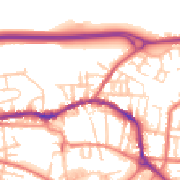 Daytime road noise heatmap for L34 6JU