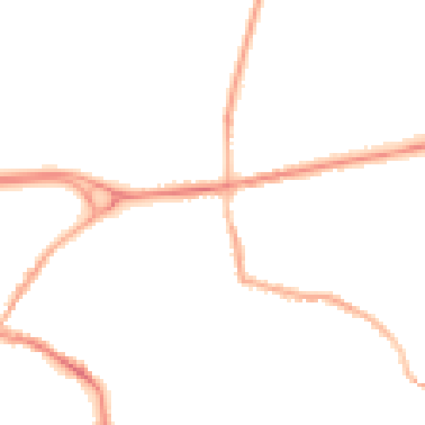 Night-time road noise heatmap for L34 6LP