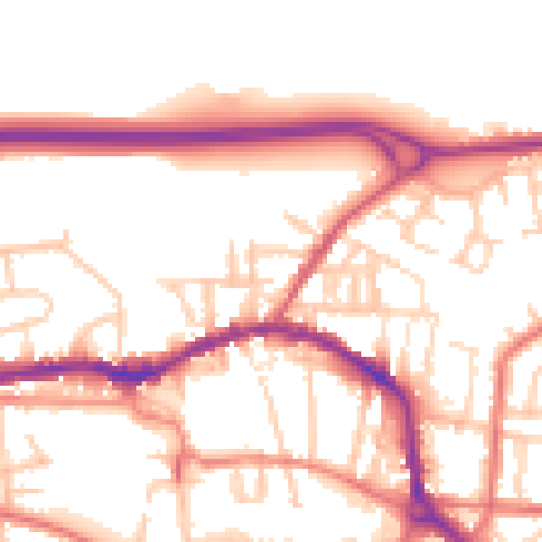 Daytime road noise heatmap for L34 6NE