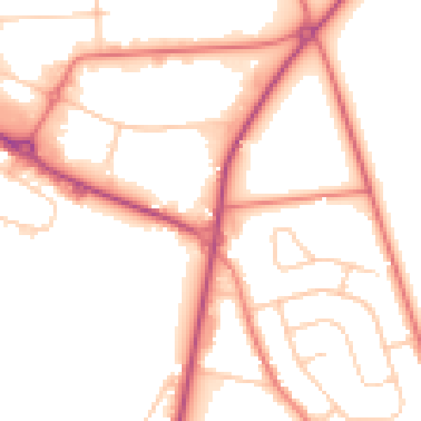 Daytime road noise heatmap for L34 9BD