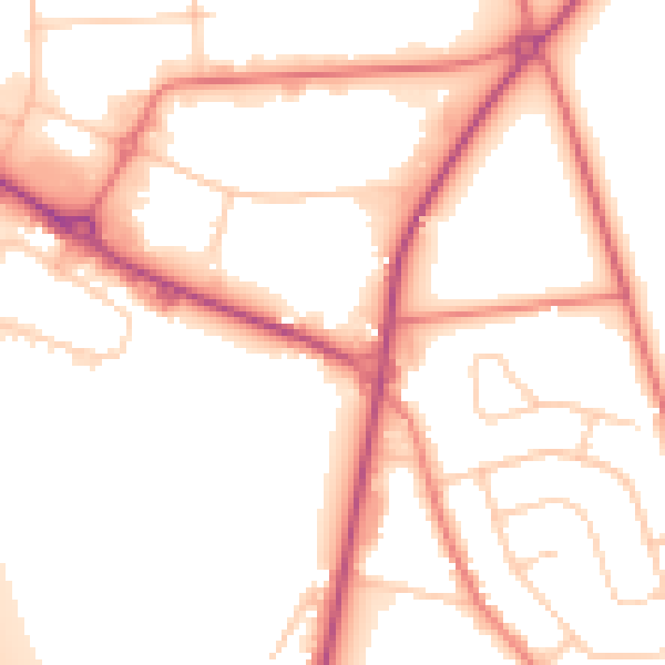 Daytime road noise heatmap for L34 9ES