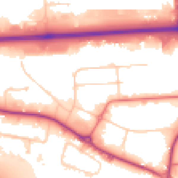 Daytime road noise heatmap for L34 9ET