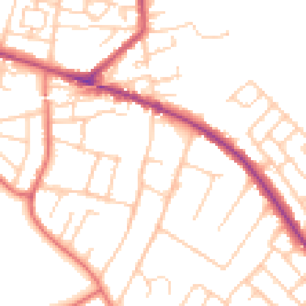 Daytime road noise heatmap for L35 0LE