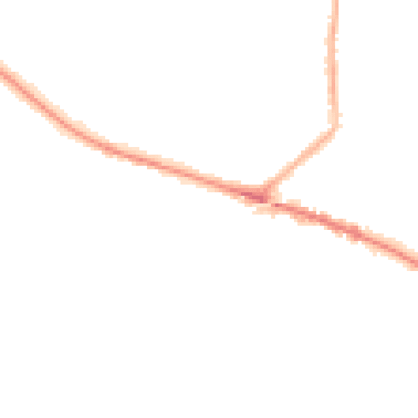 Night-time road noise heatmap for L35 0LN