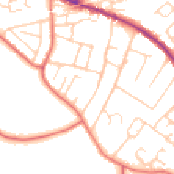Daytime road noise heatmap for L35 0LU