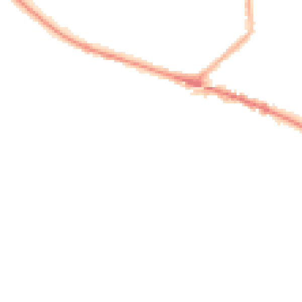 Night-time road noise heatmap for L35 0NE