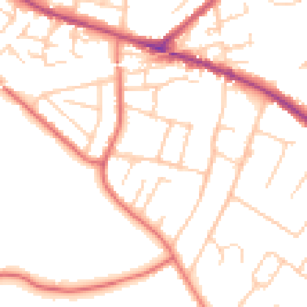 Daytime road noise heatmap for L35 0NG