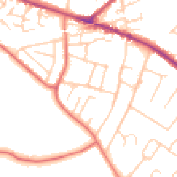 Daytime road noise heatmap for L35 0NQ