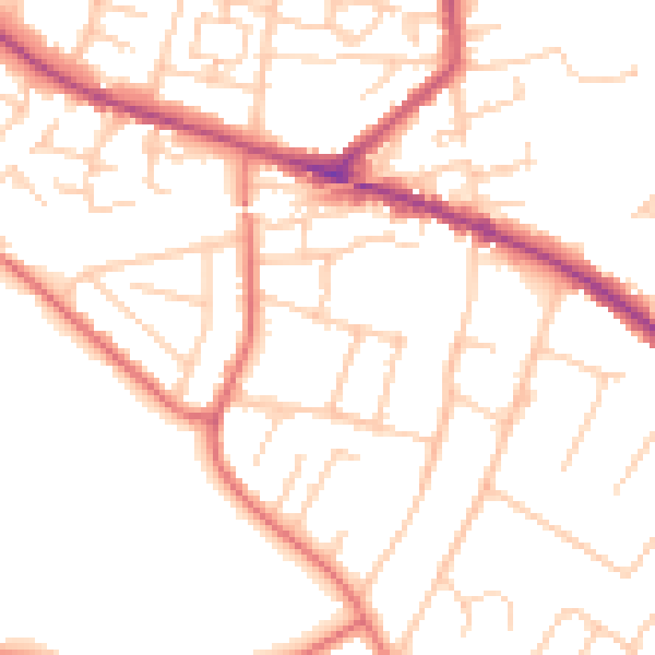 Daytime road noise heatmap for L35 0NW