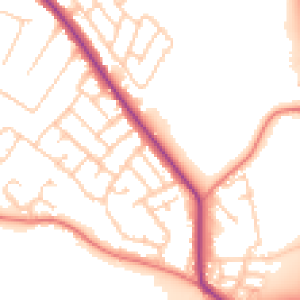 Daytime road noise heatmap for L35 0NX