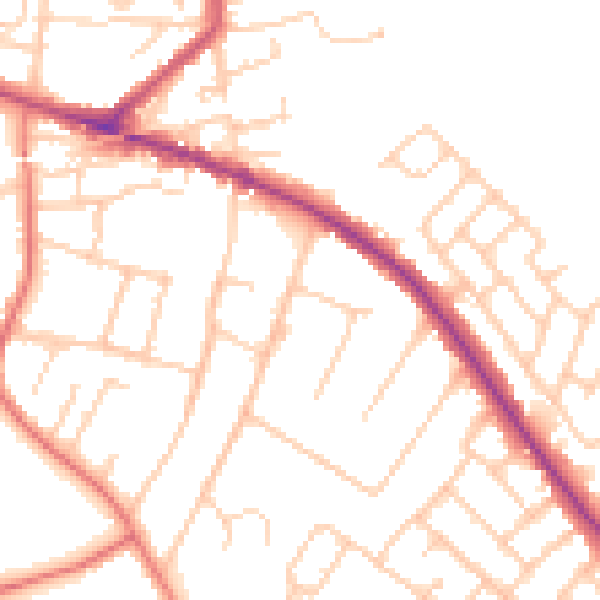 Daytime road noise heatmap for L35 0PB