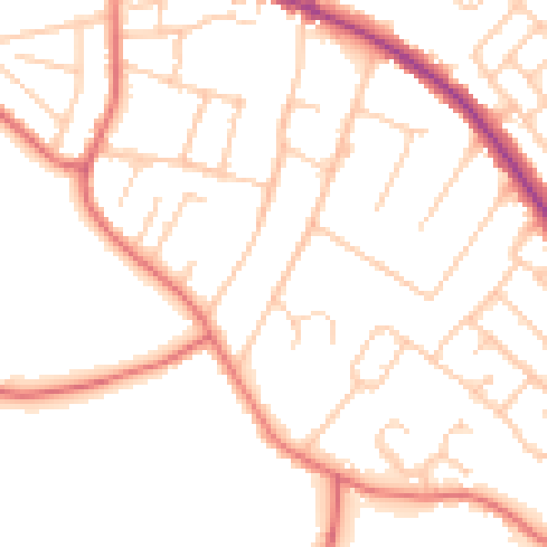 Daytime road noise heatmap for L35 0PG