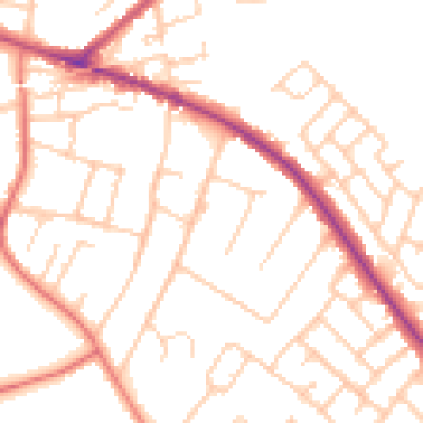 Daytime road noise heatmap for L35 0QY
