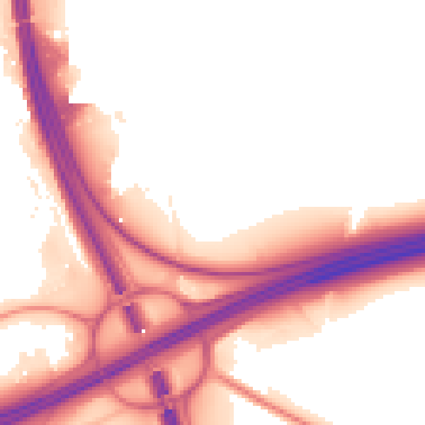 Night-time road noise heatmap for L35 1AB