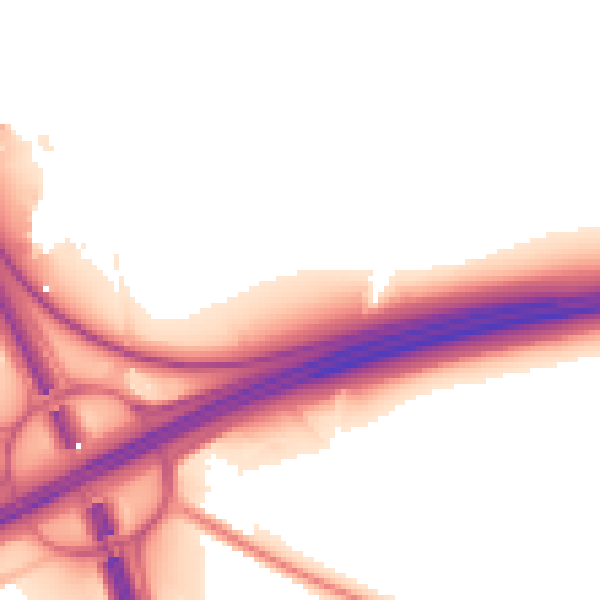 Night-time road noise heatmap for L35 1AJ