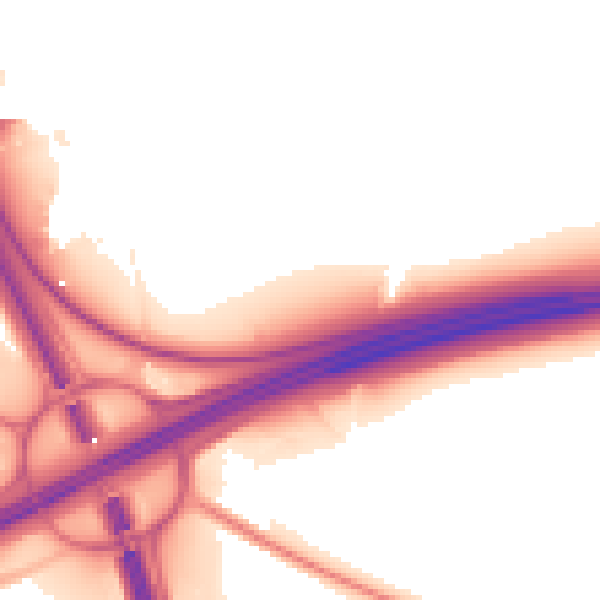 Night-time road noise heatmap for L35 1AN