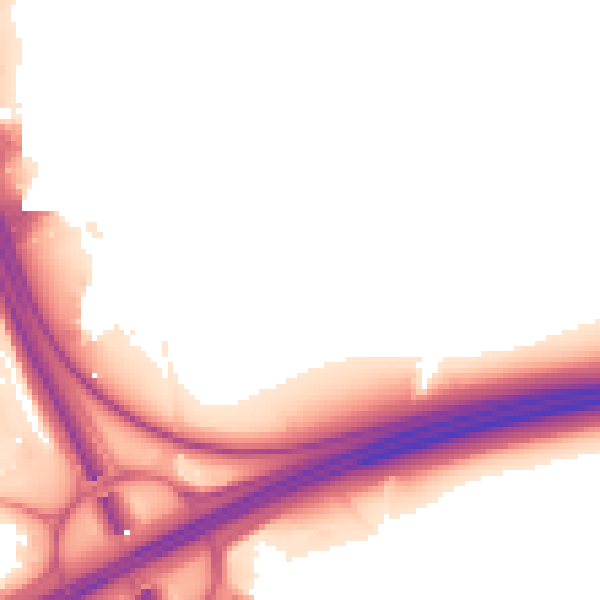 Night-time road noise heatmap for L35 1AU