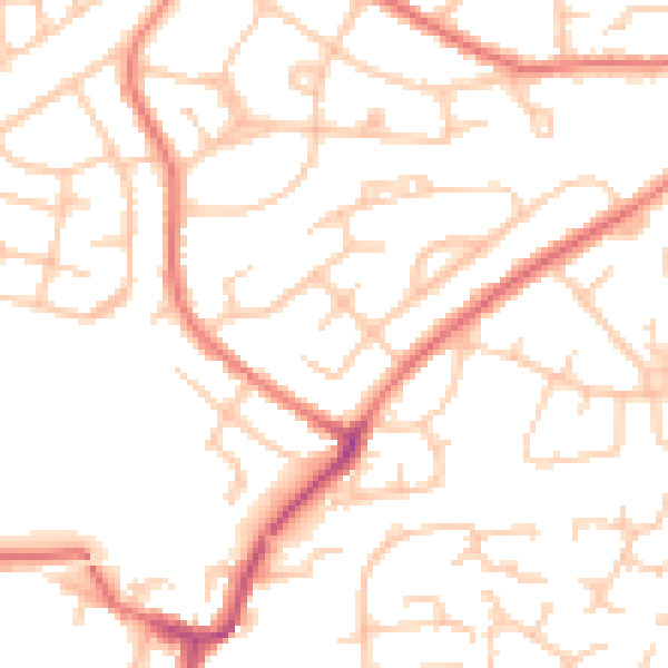 Daytime road noise heatmap for L35 2UU