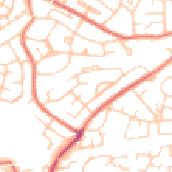 Daytime road noise heatmap for L35 2XB