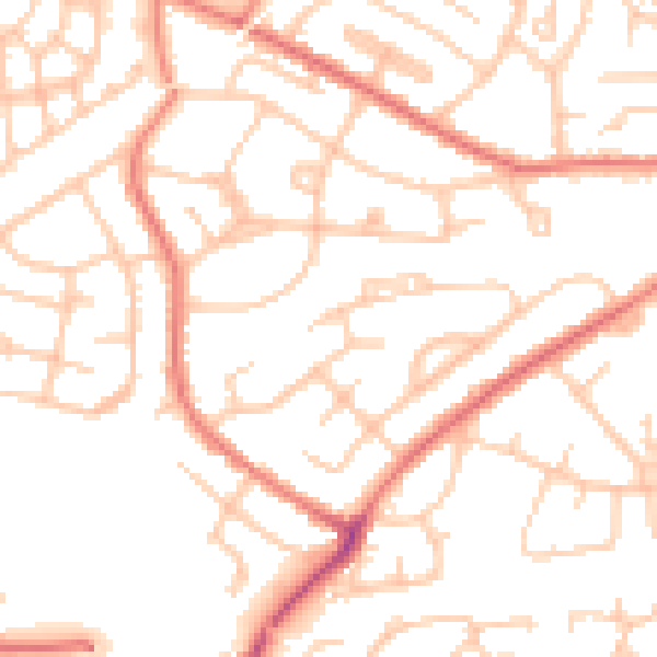 Daytime road noise heatmap for L35 2XH