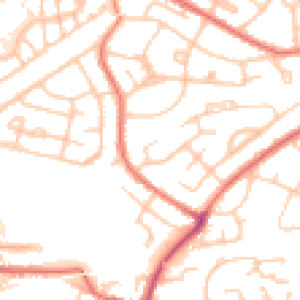 Daytime road noise heatmap for L35 2XJ