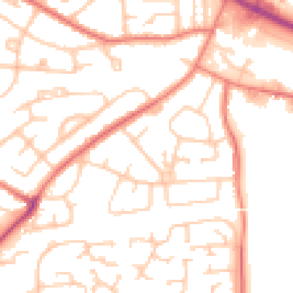 Daytime road noise heatmap for L35 2YE