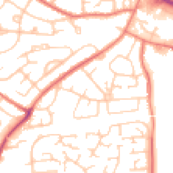Daytime road noise heatmap for L35 2YJ