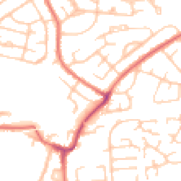 Daytime road noise heatmap for L35 3QG