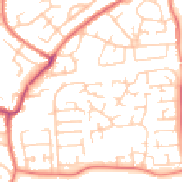Daytime road noise heatmap for L35 3XW