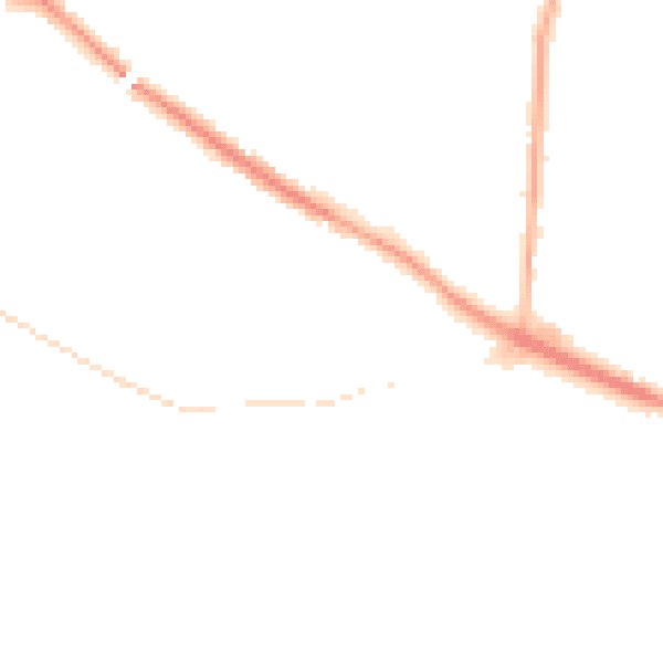 Night-time road noise heatmap for L35 5AN
