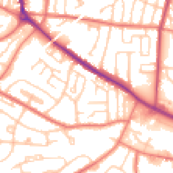 Daytime road noise heatmap for L35 5AY