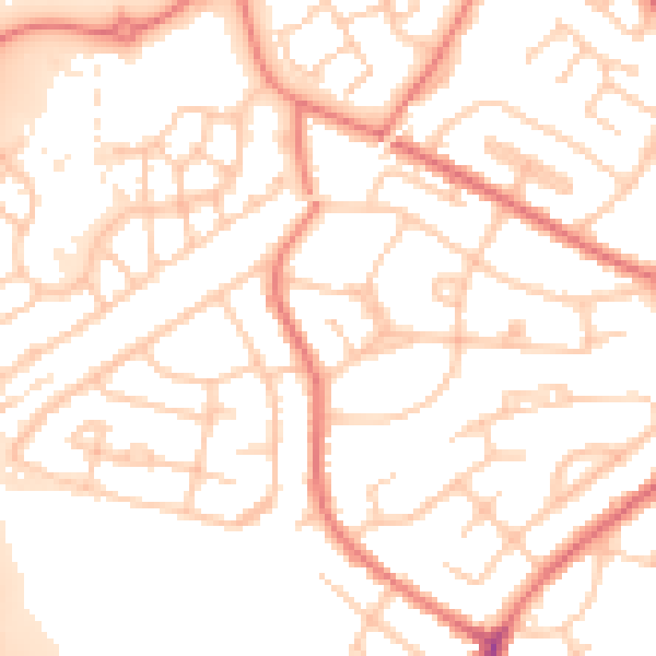 Daytime road noise heatmap for L35 5DZ