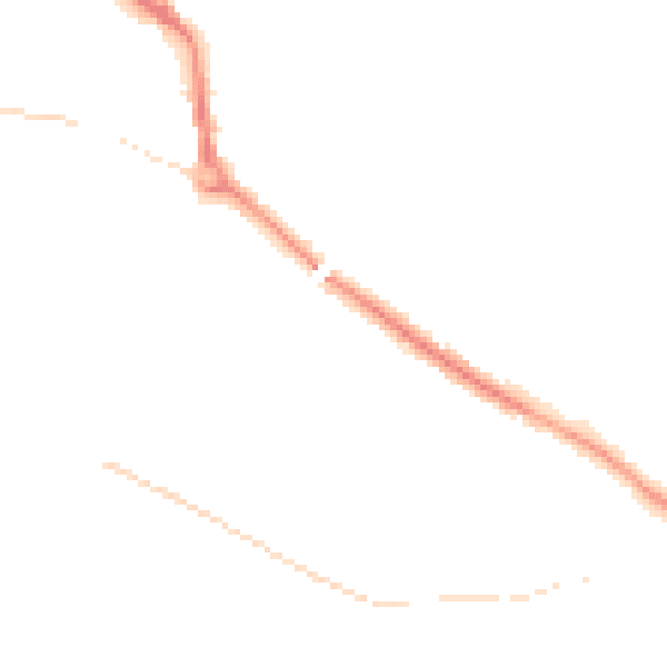 Night-time road noise heatmap for L35 5JA