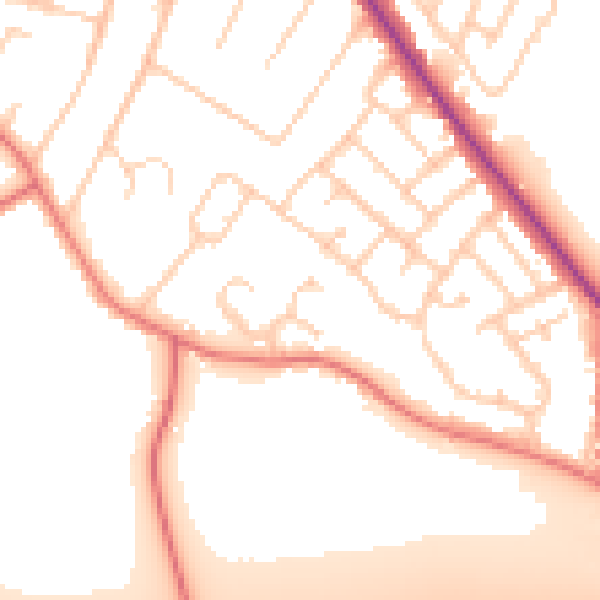 Daytime road noise heatmap for L35 6DD