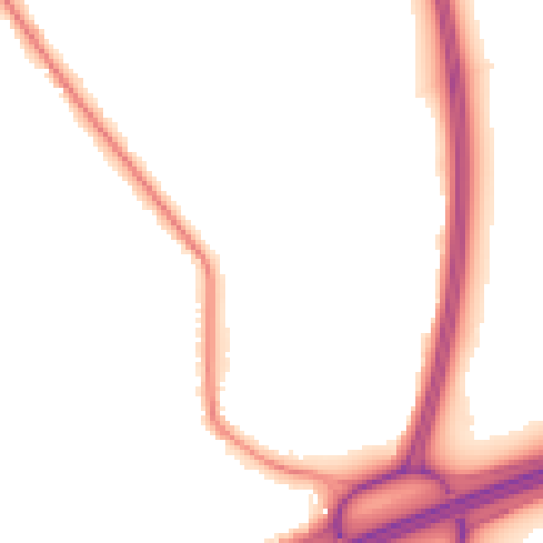 Night-time road noise heatmap for L35 6PQ