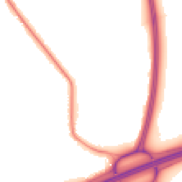 Night-time road noise heatmap for L35 6QA