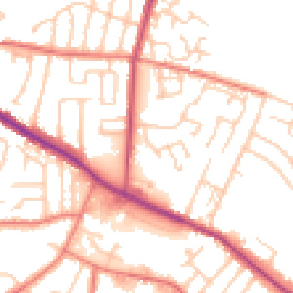 Daytime road noise heatmap for L35 7JP